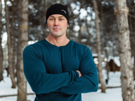 Merino Wool Long Sleeve Sweatshirt | Organic Midweight Base Layer | Thermal T-Shirt for Men | Activewear Wool Top