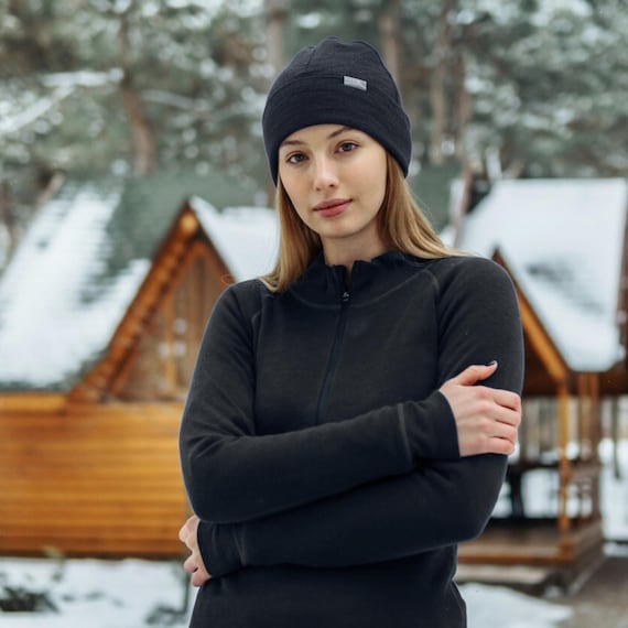 Women base layer merino wool shirt half zip sweatshirt, zippered sweater, thermal shirts, underwear