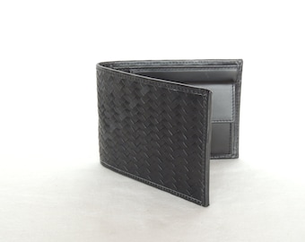 Leather wallet for men, Woven Mens wallet, Genuine leather wallet, Handmade wallet, Made in Italy wallet, Gift for man