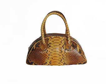PYTHON LEATHER BAG - Genuine snake purse - Genuine Leather  Handbag - Italian  Bag - Italian Leather Purse  - Handcrafted Bag - Gift Women