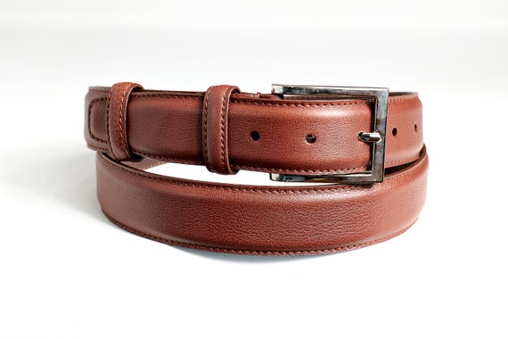 3.5cm Cross-Grain Leather Belt