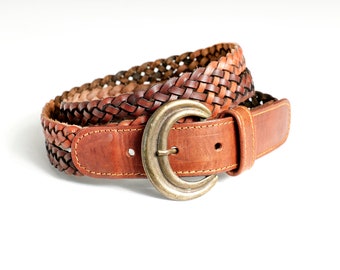 Womans leather Belt | Full grain Leather Belt | Women Belt | Brown Braided Leather Belt |  Woven Leather Belt | Gift For Her | Leather Gift