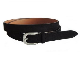 Black suede leather belt | Leather accessories | Men's Handmade Full Grain belt | Casual and minimalist belt | Gift for him