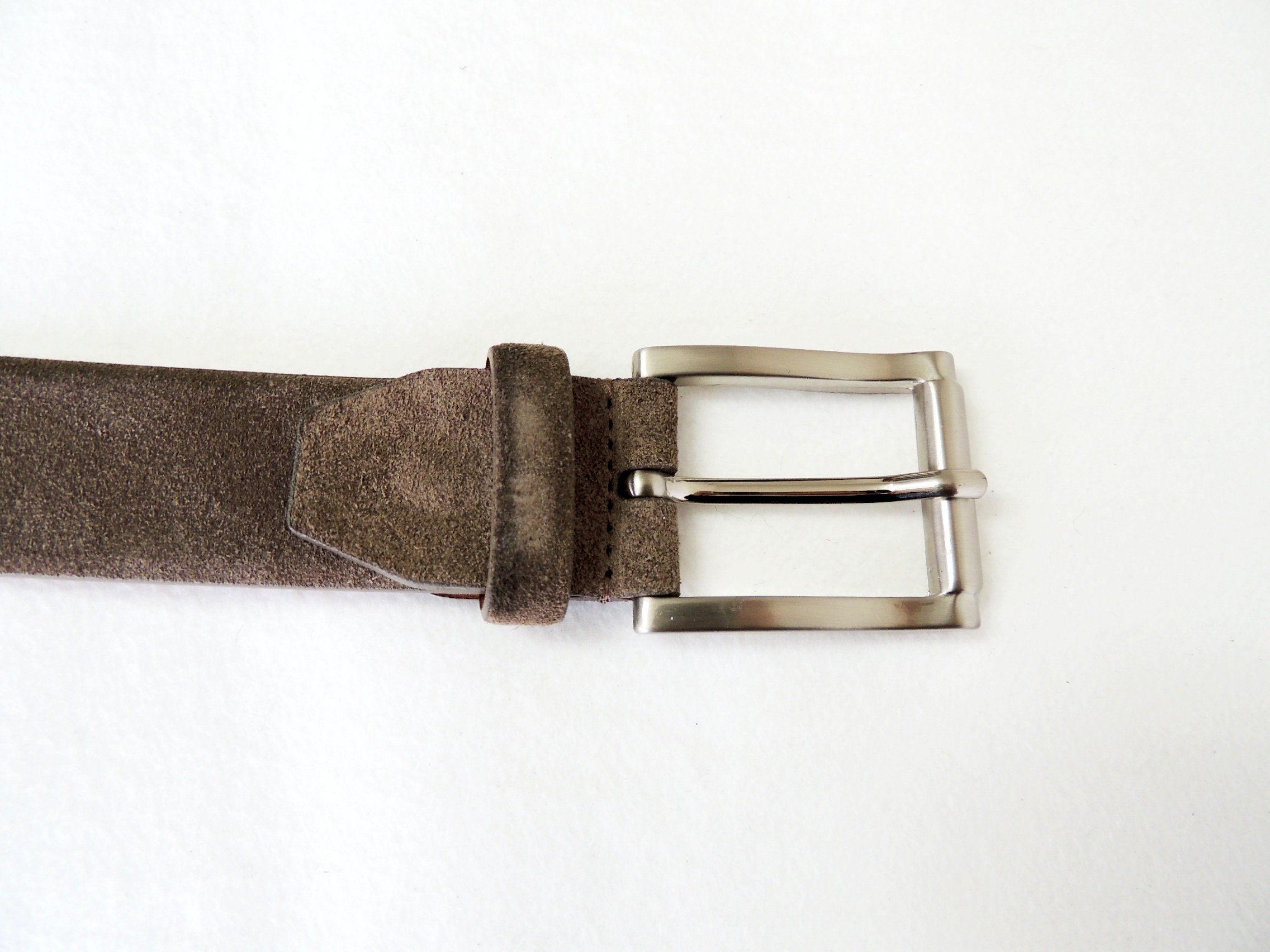 Men's Italian Leather Belt - Cafe Suede