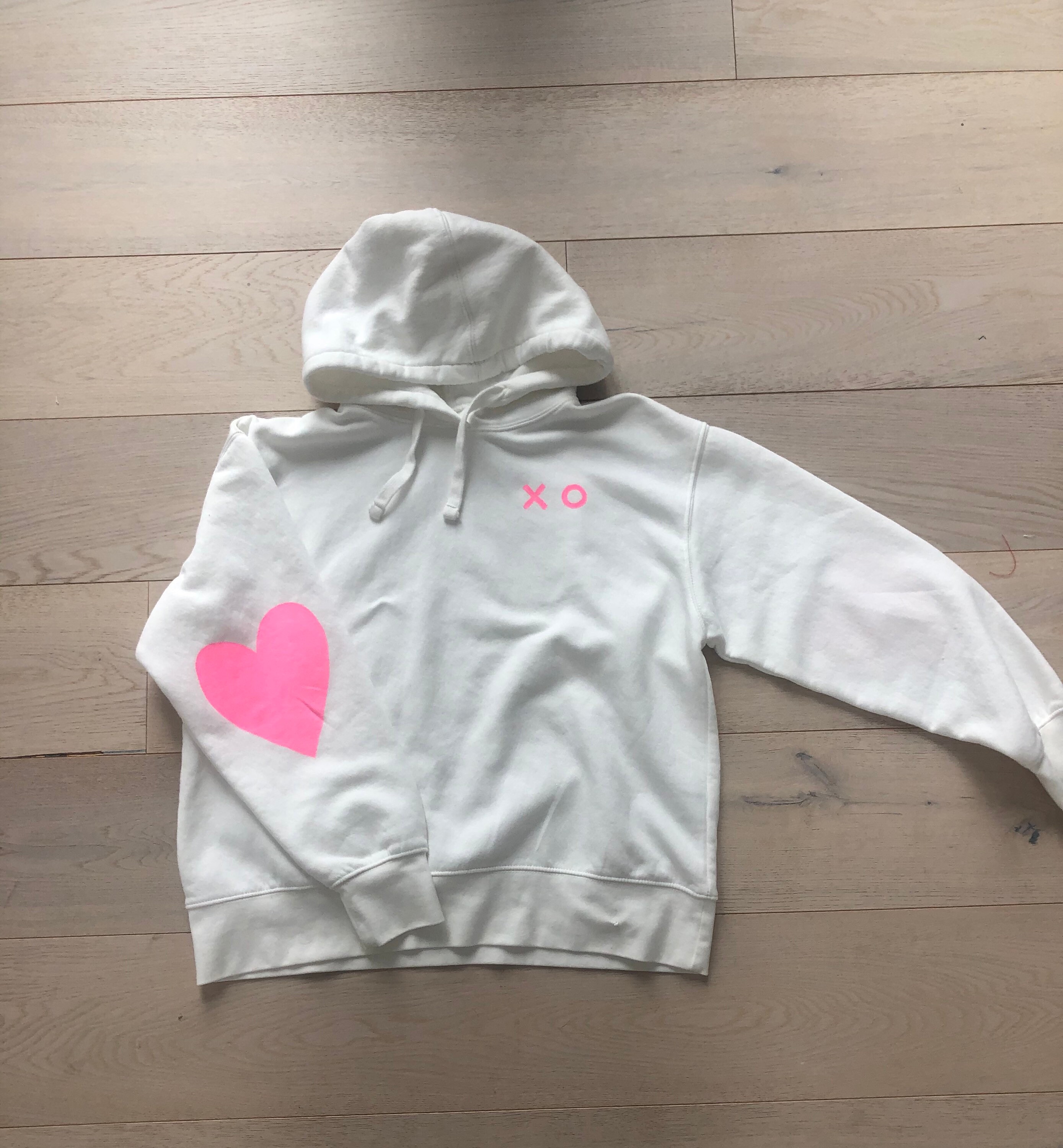 Womens Hand Painted Pink Heart Hoodie Size Medium or Large. Etsy UK