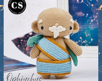 Padrão Ophiuchus Amigurumi, signo de crochê do zodíaco Ophiuchus, brinquedo amigurumi, presente Ophinchus, padrão PDF, gato de crochê, brinquedos artesanais