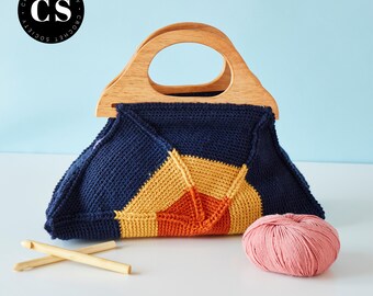 Borsa all'uncinetto Riviera Sunrise, modello adatto ai principianti, borsa artigianale, borsa all'uncinetto, borsa estiva, regalo per artigiani, modello PDF digitale all'uncinetto