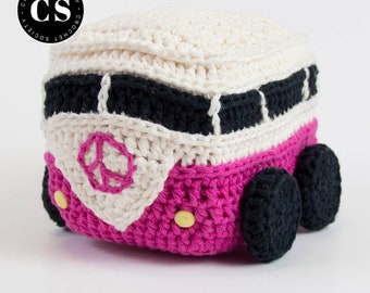 Crochet Pattern Camper Van, Amigurumi Toy Pattern, Tutorial PDF and How to, Crochet Campervan PDF pattern, Handmade gifts for him or her