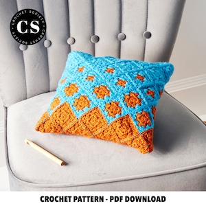 Crochet Cushion Pattern, Digital Crochet PDF, Beginners Crochet Pattern, Handmade Cushion, Decorative Cushion, Home Decor,  DIY Home Decor