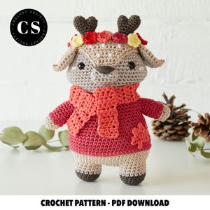 Crochet Flora the Fawn Pattern, Amigurumi Toy Deer, Handmade Christmas gifts, Crochet Animal PDF Pattern to Download, Crochet Cute Deer