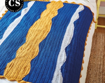 Padrão de cobertor de crochê, PDF de crochê digital, padrão de crochê para iniciantes, capa artesanal, lance decorativo, decoração de casa, decoração de casa DIY