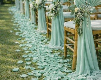Mint Green wedding aisle decor Mint Rose petals Flower Girl Basket Pastel green wedding ceremony