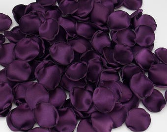 Deep purple wedding Rose petals Flower Girl Basket Plum bridal shower decor