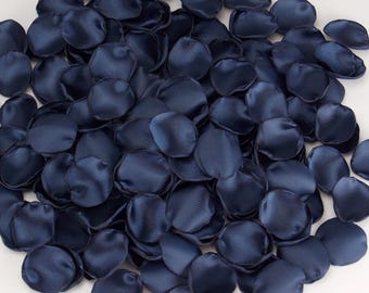 Navy blue rose petals Flower Girl Basket Dark blue table decor Wedding aisle decor