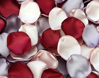 Wine flower petals Mauve wedding Burgundy wedding decor Pink petals