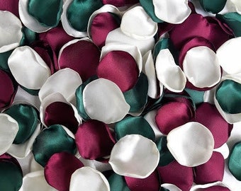 Marsala petals Emerald wedding Wine flower petals