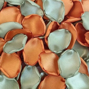 Sage green wedding Rustic wedding Copper rose petals Fall wedding flowers Bridal shower Cake decor
