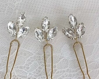 Rhinestone hairpins for bride Wedding hair accessories Bridal hair pins Bridesmaid Hair