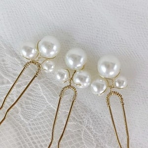 Pearl hair pins SET Wedding hair accessories Bridal hair pins Bridesmaid Hair