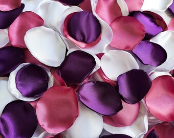 Purple white wedding Pink flower petals