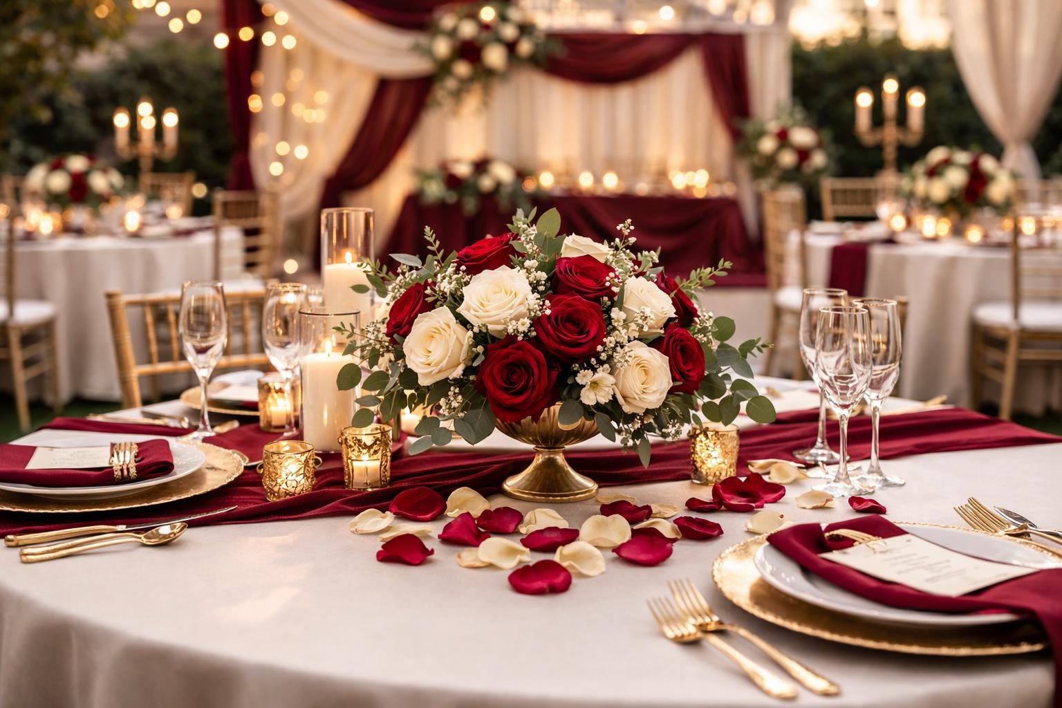 Gold Wedding Decor Champagne And Burgundy Bridesmaid Dresses Burgundy Wedding Petals Gold Wedding Decor Red Gold