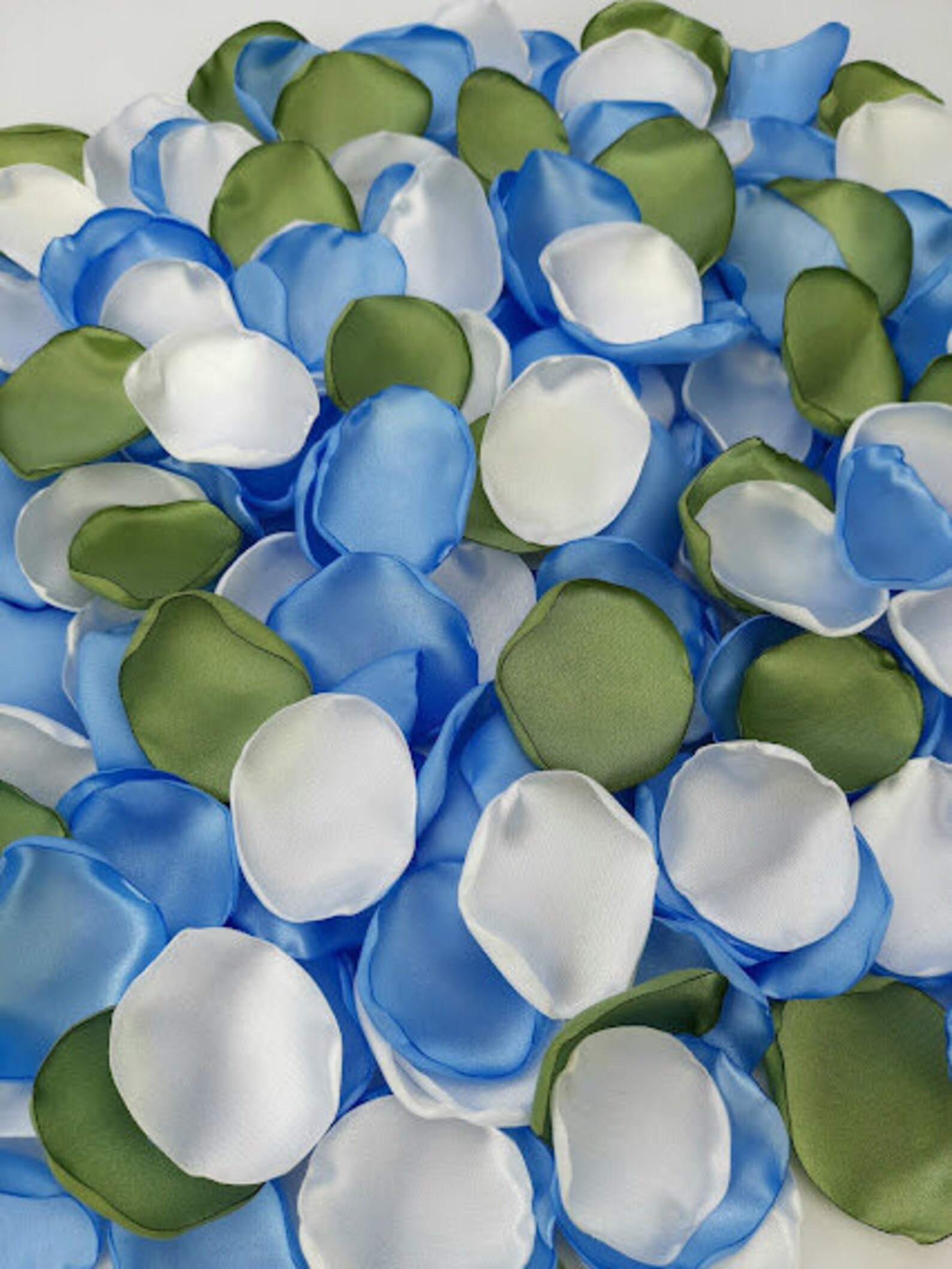 Sage Green Rose Petals Blue and White Wedding Light Blue Etsy