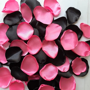 Black rose petals Pink rose petals Goth wedding decor Gothic wedding decor Black flower petals Bridal shower