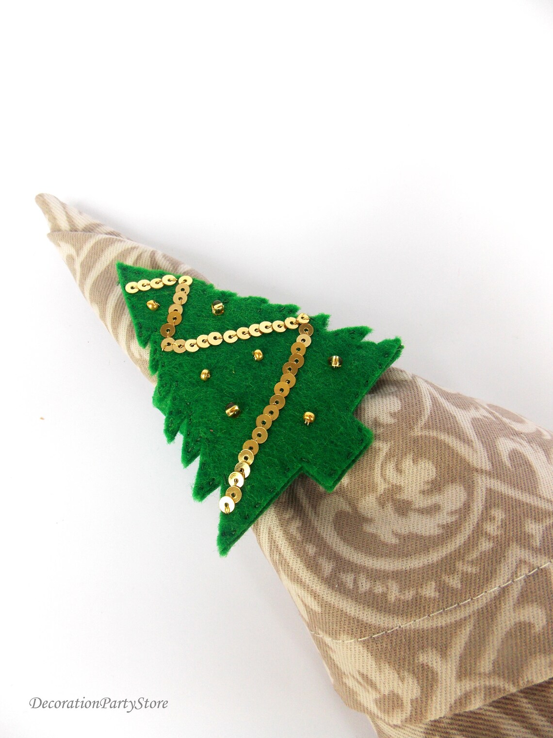 Felt Christmas tree napkin rings. Christmas feeling Etsy