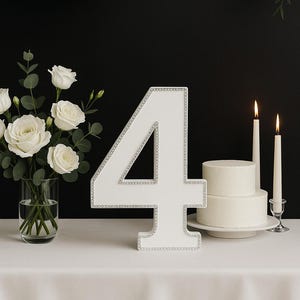 Anniversary Number Decor 4 Milestone Birthday Numbers Freestanding Large Numbers with Rhinestones Anniversary party decorations 4th birthday