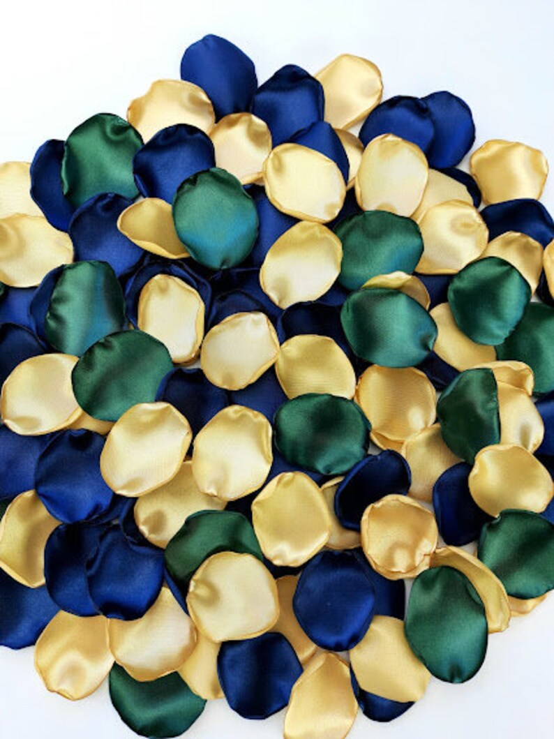 Gold Petals Wedding Blue Flower Petals Emerald Green Weding Etsy