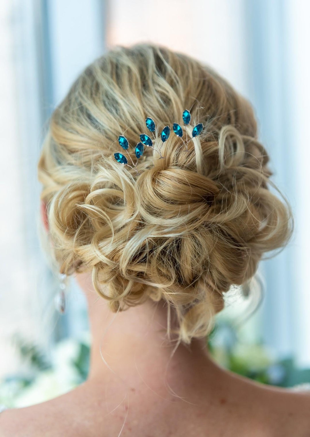 Teyglen Haarnadeln Mit Strass – Blaue Kristall-Haarschmuck Für Hochzeit, Festival & Braut