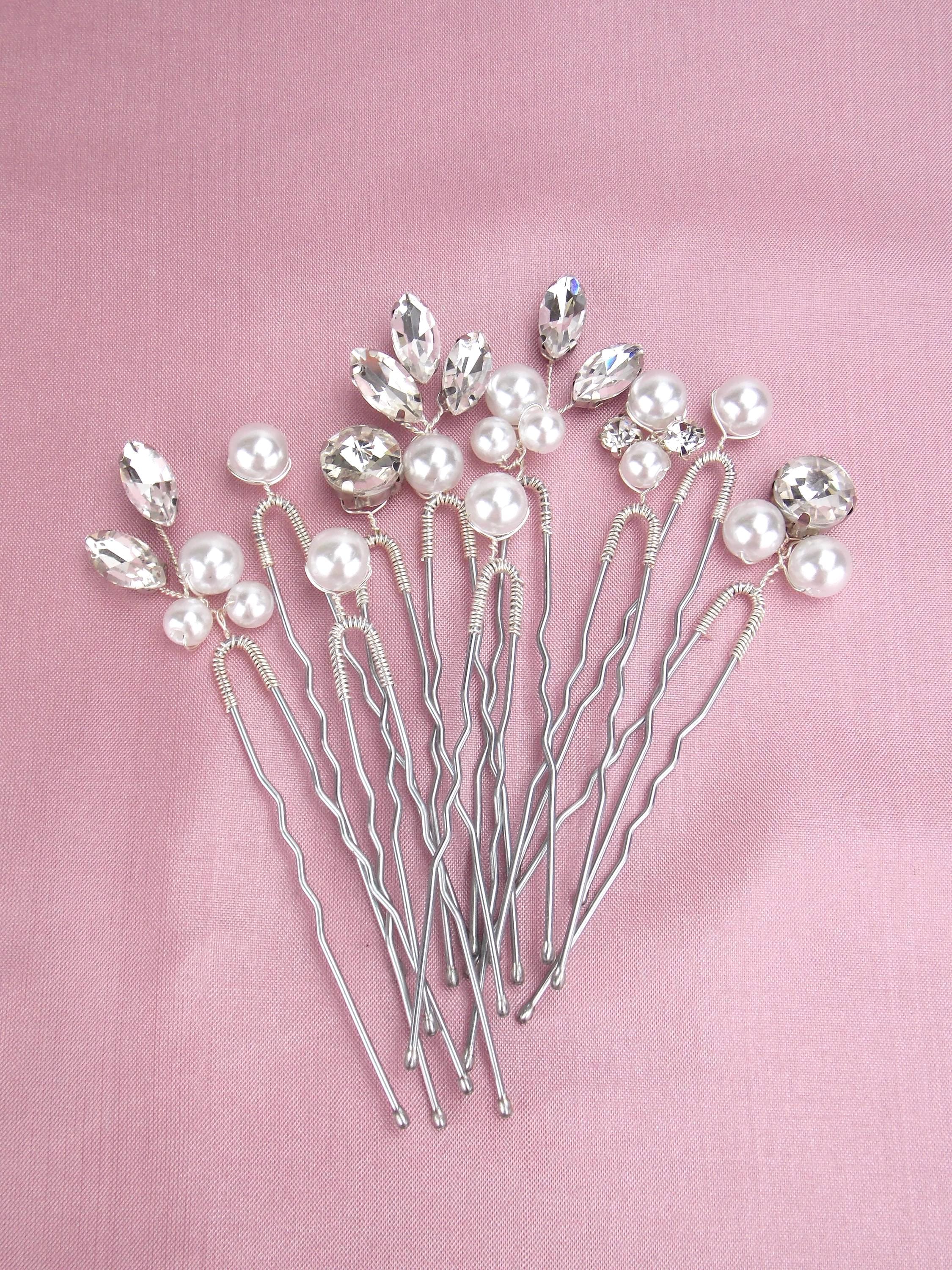 Bridal Hair Piece SET of 10 Wedding Rhinestone Crystal Hair 