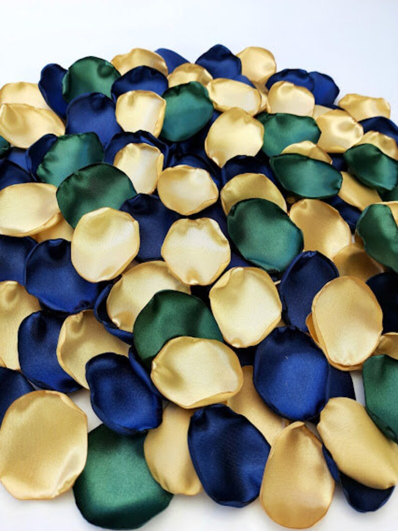 Gold Petals Wedding Blue Flower Petals Emerald Green Weding Etsy