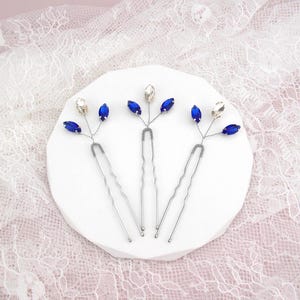 Blue hair accessory Blue hair pins Blue bridesmaid Wedding hair pins Bridal hair accessory set Beach wedding Hair Pins Maid of honor gift