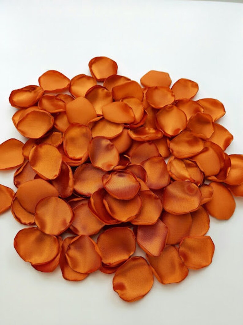 Burnt Orange Flower Petals Copper Wedding Rust Orange Rose Etsy