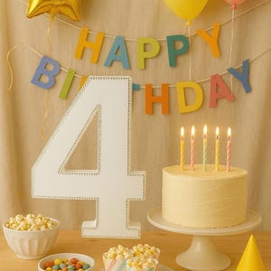 4th birthday Table number &quot;4&quot; Baby shower decor Anniversary gift Birthday table decor Keepsake Party dessert decor Freestanding number