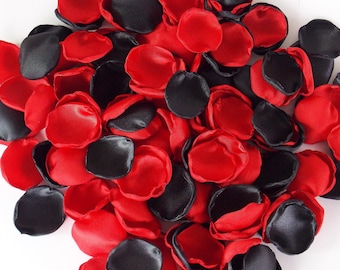 Black wedding petals Red flower petals Gothic wedding decor Halloween decorations Black table decor Red black wedding Victorian wedding