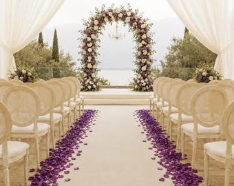 Purple bridal shower Rose petals Aisle decor Flower Girl Basket Purple decorations Wedding decor
