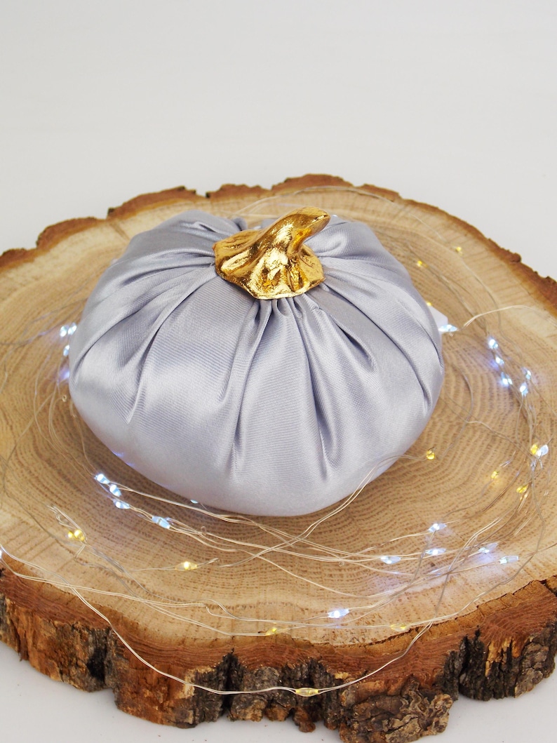 Gray Pumpkin Decor Elegant Grey Wedding Decor Fall Silver Gray Pumpkin