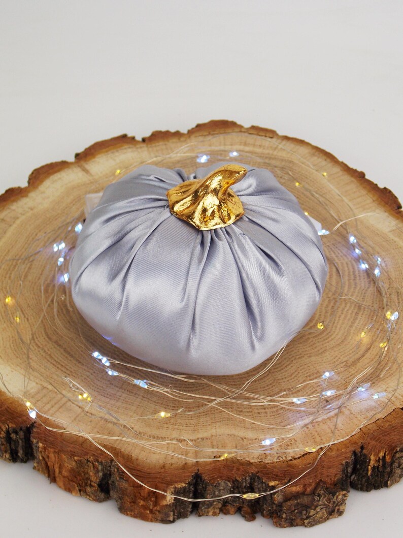 Gray Pumpkin Decor Elegant Grey Wedding Decor Fall Silver Gray Pumpkin