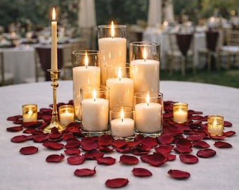 Deep red petals Burgundy wedding centerpieces Flower Girl Basket Ceremony red decor Wedding table decorations
