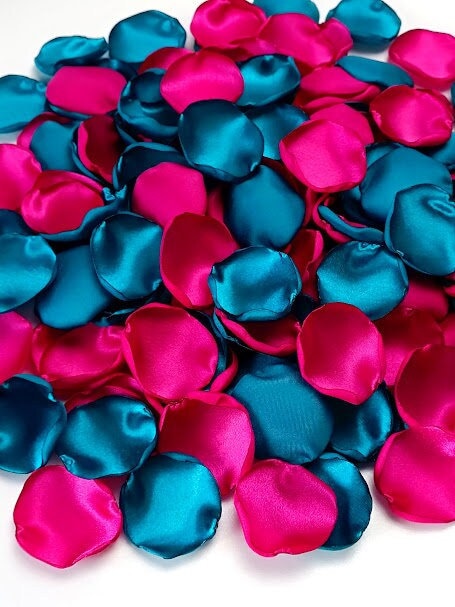 Pink Petals Teal Wedding Decor Mexican Wedding Fuchsia Decor Tropical Teal Wedding Theme