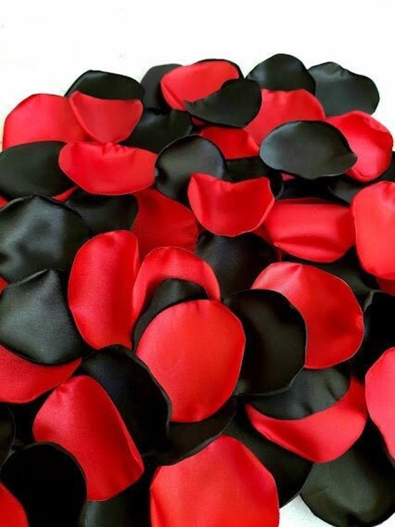 Black and Red Satin Petals