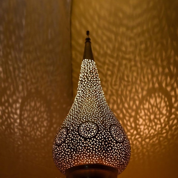 Marokkanische Stehlampe - Große Stehlampe handgefertigt - Stehlampe im neuen Design - Vintage-Lampe, Tischlampe - Messingleuchte