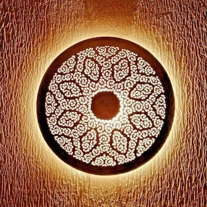 Moroccan wall light disc oriental round wall lamp Brass night light lampshade, 100% handmade Moroccan lighting, art deco lamp