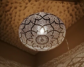 Handmade Moroccan Pendant Light, Golden Moroccan Lamps Ceiling Lights - Home Decor Lighting