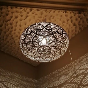 Handmade Moroccan Pendant Light, Golden Moroccan Lamps Ceiling Lights - Home Decor Lighting