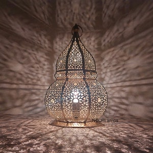 Moroccan Floor Lamp - Brass Moroccan lantern