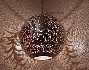 Moroccan Ball Pendant lamp – Simple Traditional Moroccan Chandelier, Palm Tree Shape