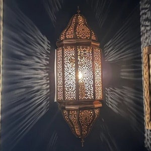 Brass Wall Sconce Lantern – Handmade Outdoor Wall Light, Oriental Lantern Lamp, Luxury Garden & Entryway Lighting Fixture bild 5